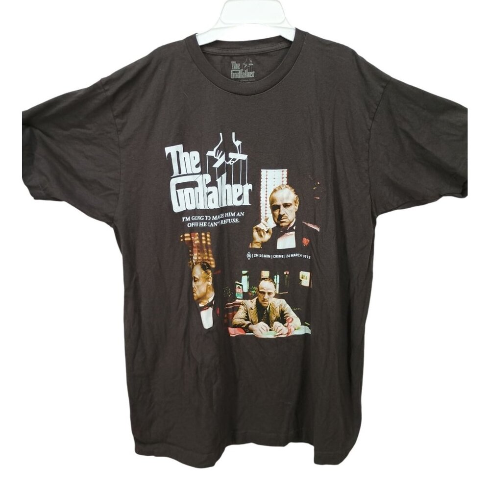The Godfather Graphic T-Shirt Black Short Sleeve 100% Cotton Mens Size L‎